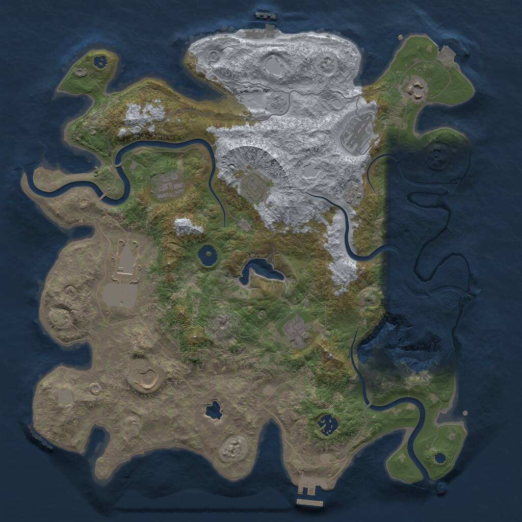 Rust Map: Procedural Map, Size: 4000, Seed: 159852, 15 Monuments