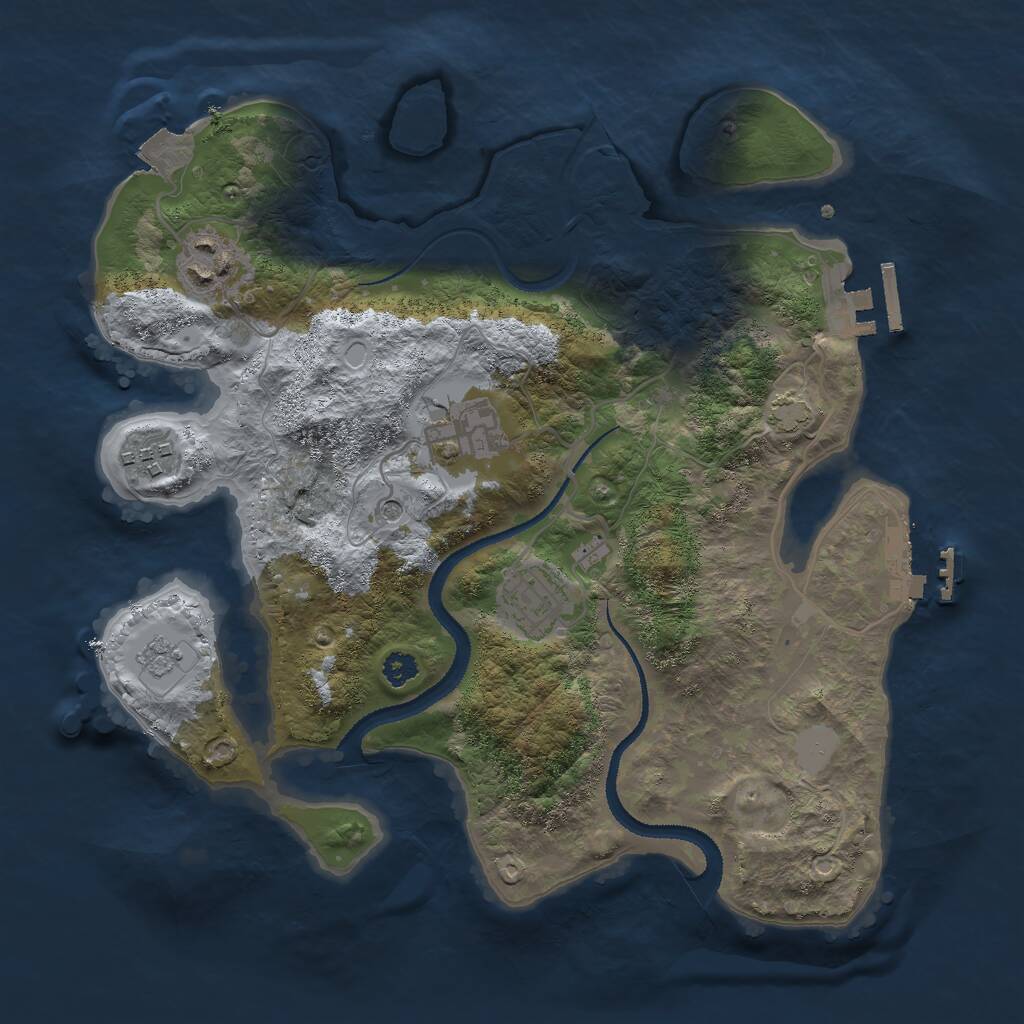 Rust Map: Procedural Map, Size: 3000, Seed: 2289, 10 Monuments