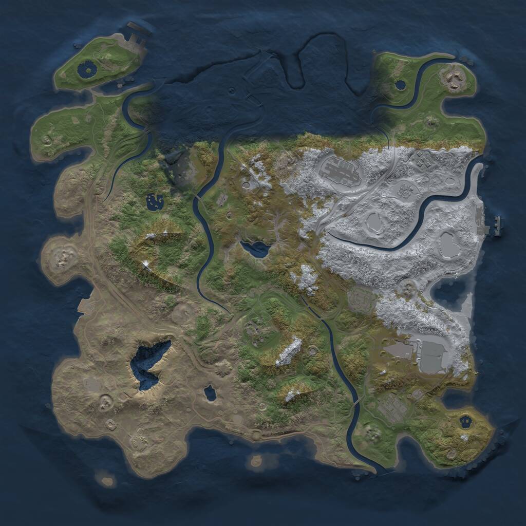 Rust Map: Procedural Map, Size: 4300, Seed: 2103218602, 15 Monuments