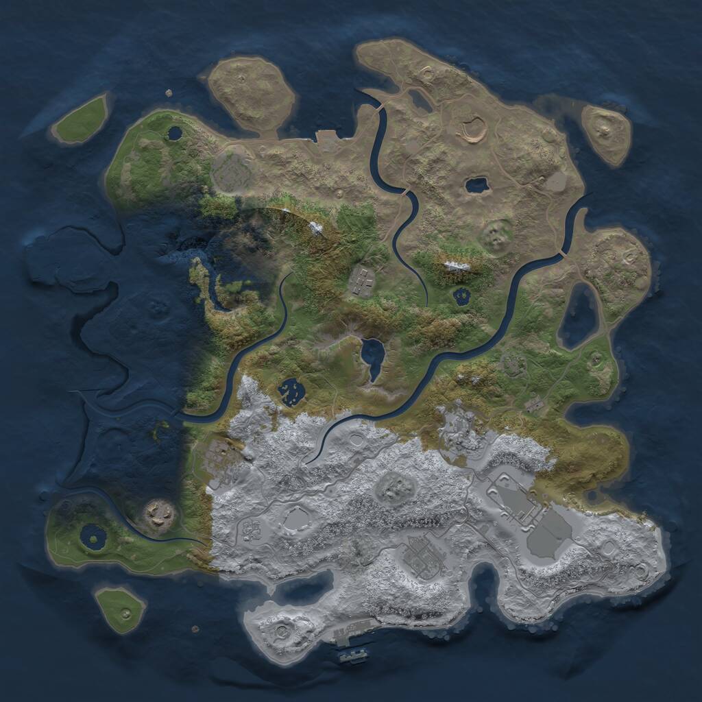 Rust Map: Procedural Map, Size: 4000, Seed: 1272266273, 15 Monuments