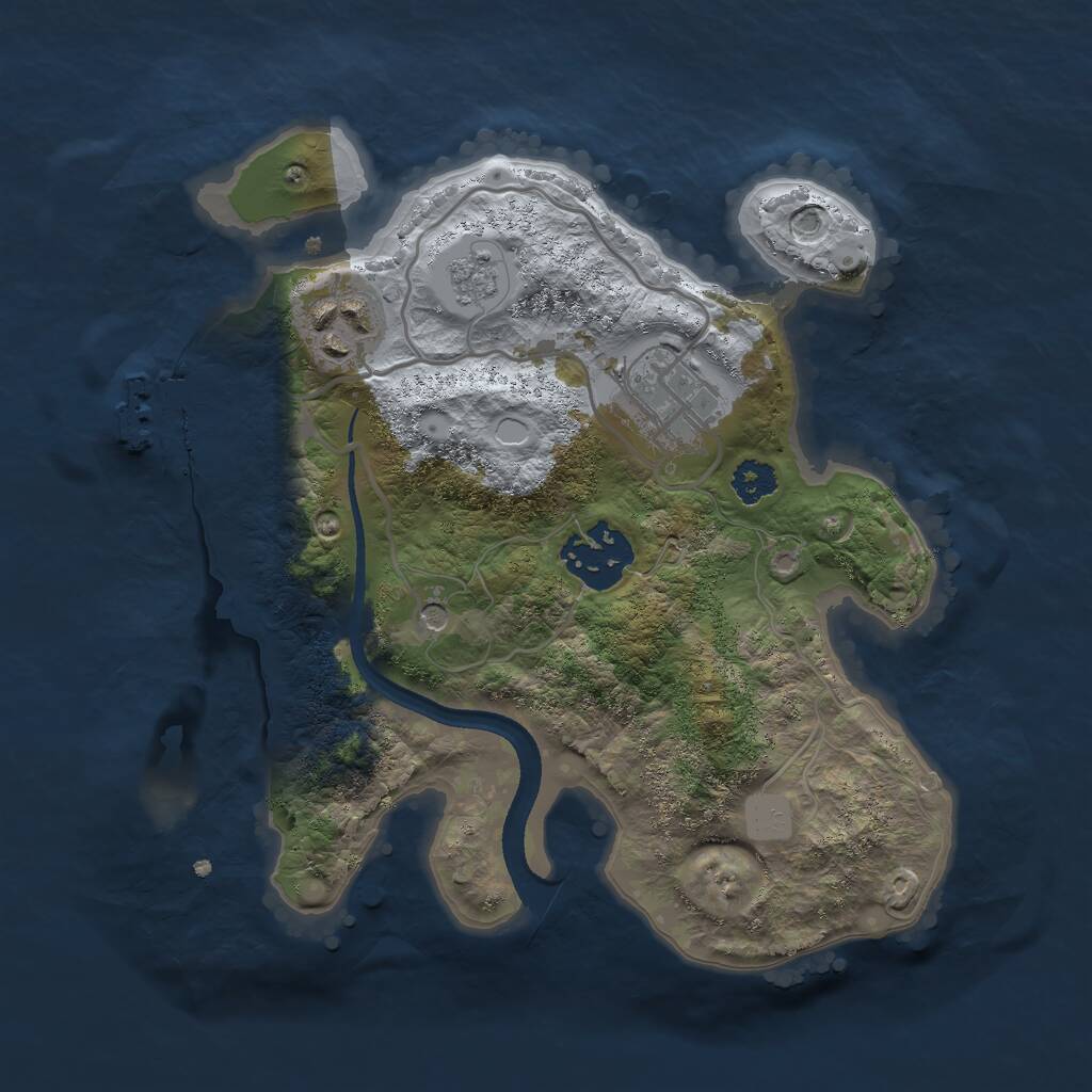 Rust Map: Procedural Map, Size: 2500, Seed: 32547, 7 Monuments