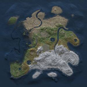 Thumbnail Rust Map: Procedural Map, Size: 3000, Seed: 1785148635, 9 Monuments