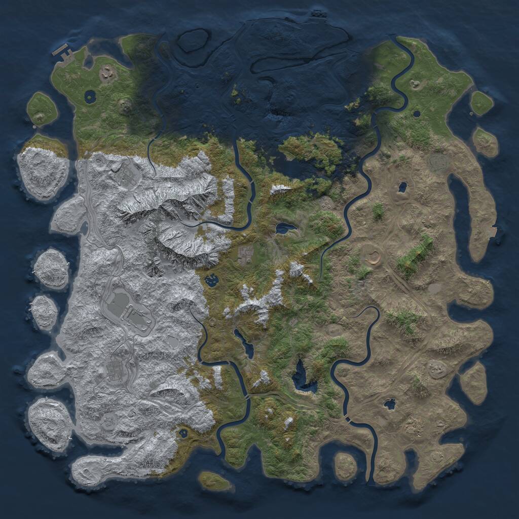 Rust Map: Procedural Map, Size: 6000, Seed: 577747, 17 Monuments