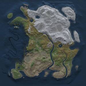 Thumbnail Rust Map: Procedural Map, Size: 3550, Seed: 590443205, 13 Monuments
