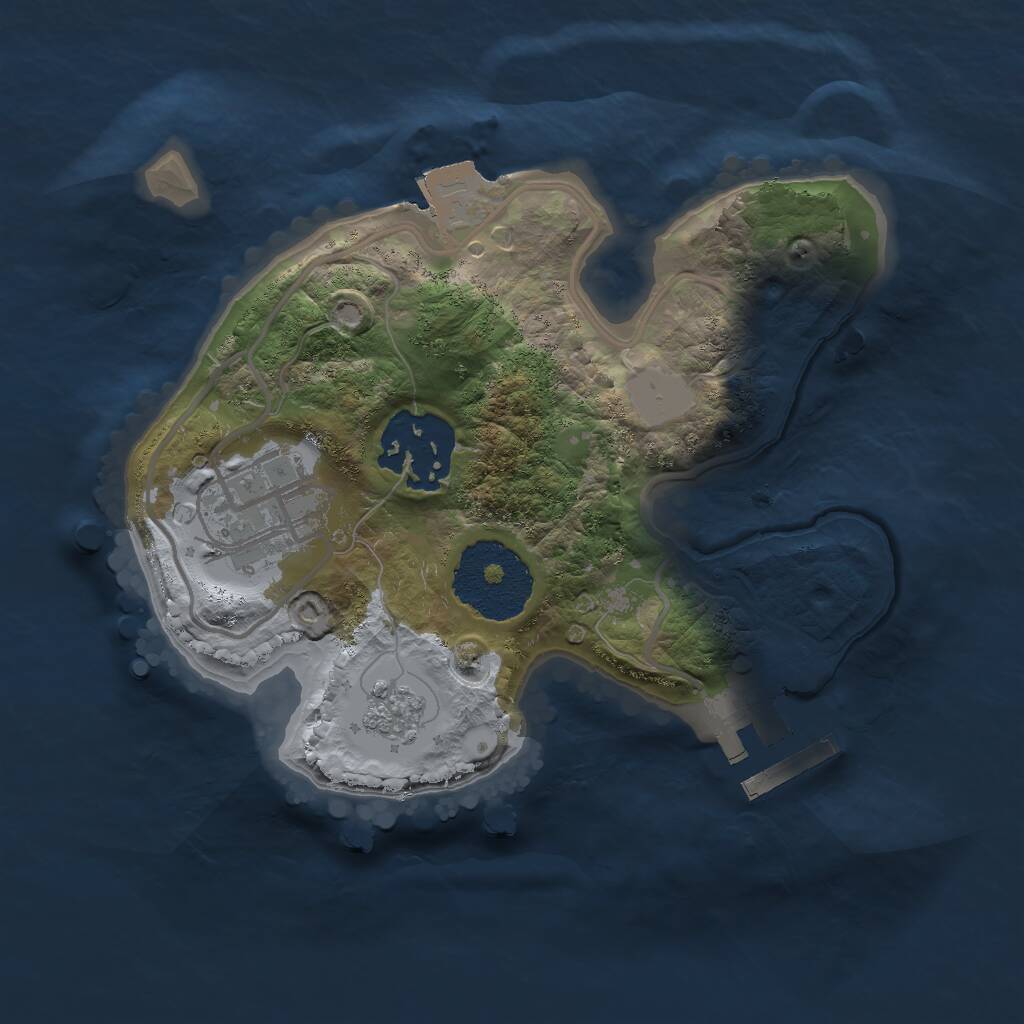 Rust Map: Procedural Map, Size: 2000, Seed: 46972, 5 Monuments