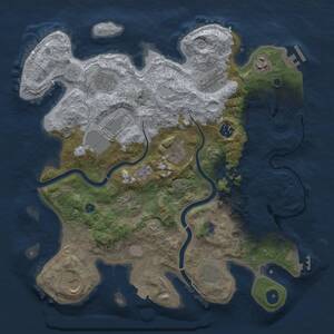 Thumbnail Rust Map: Procedural Map, Size: 3700, Seed: 1582036703, 17 Monuments