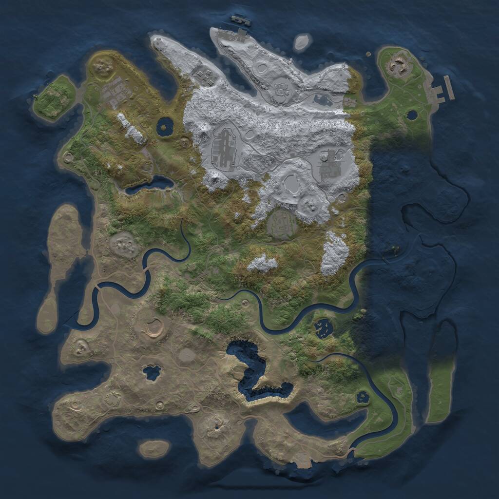 Rust Map: Procedural Map, Size: 4000, Seed: 855765865, 14 Monuments