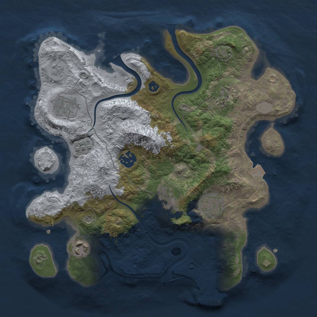 Rust Map: Procedural Map, Size: 3000, Seed: 82342, 12 Monuments