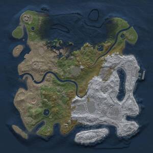 Thumbnail Rust Map: Procedural Map, Size: 3600, Seed: 54645, 15 Monuments