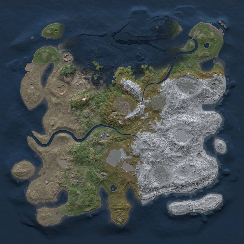Rust Map: Procedural Map, Size: 3750, Seed: 1617721983, 15 Monuments