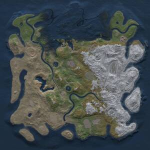 Thumbnail Rust Map: Procedural Map, Size: 4300, Seed: 171757, 16 Monuments