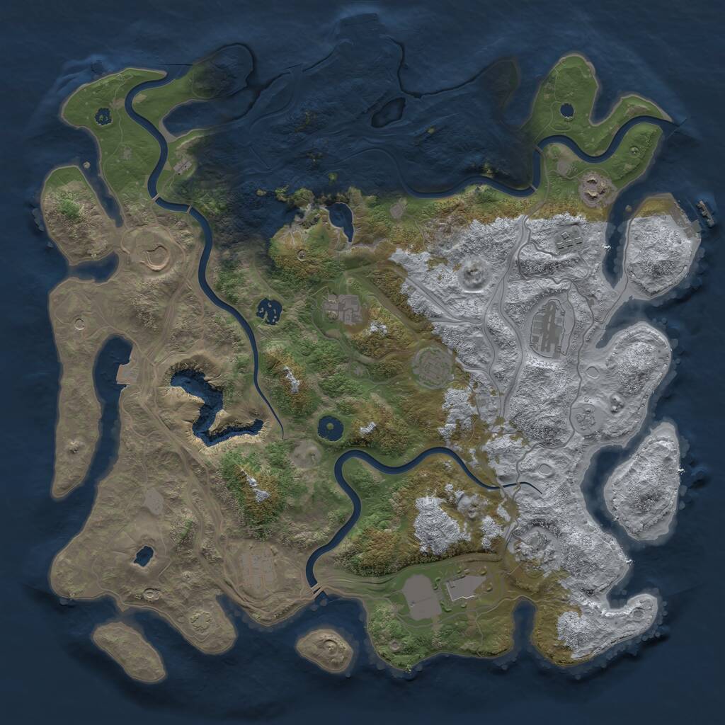 Rust Map: Procedural Map, Size: 4300, Seed: 171757, 16 Monuments