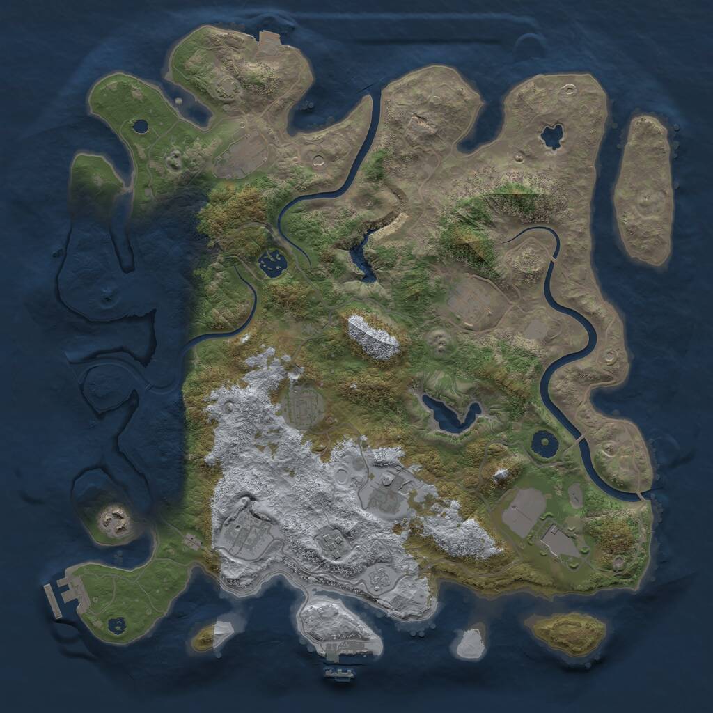Rust Map: Procedural Map, Size: 4000, Seed: 1466089604, 15 Monuments