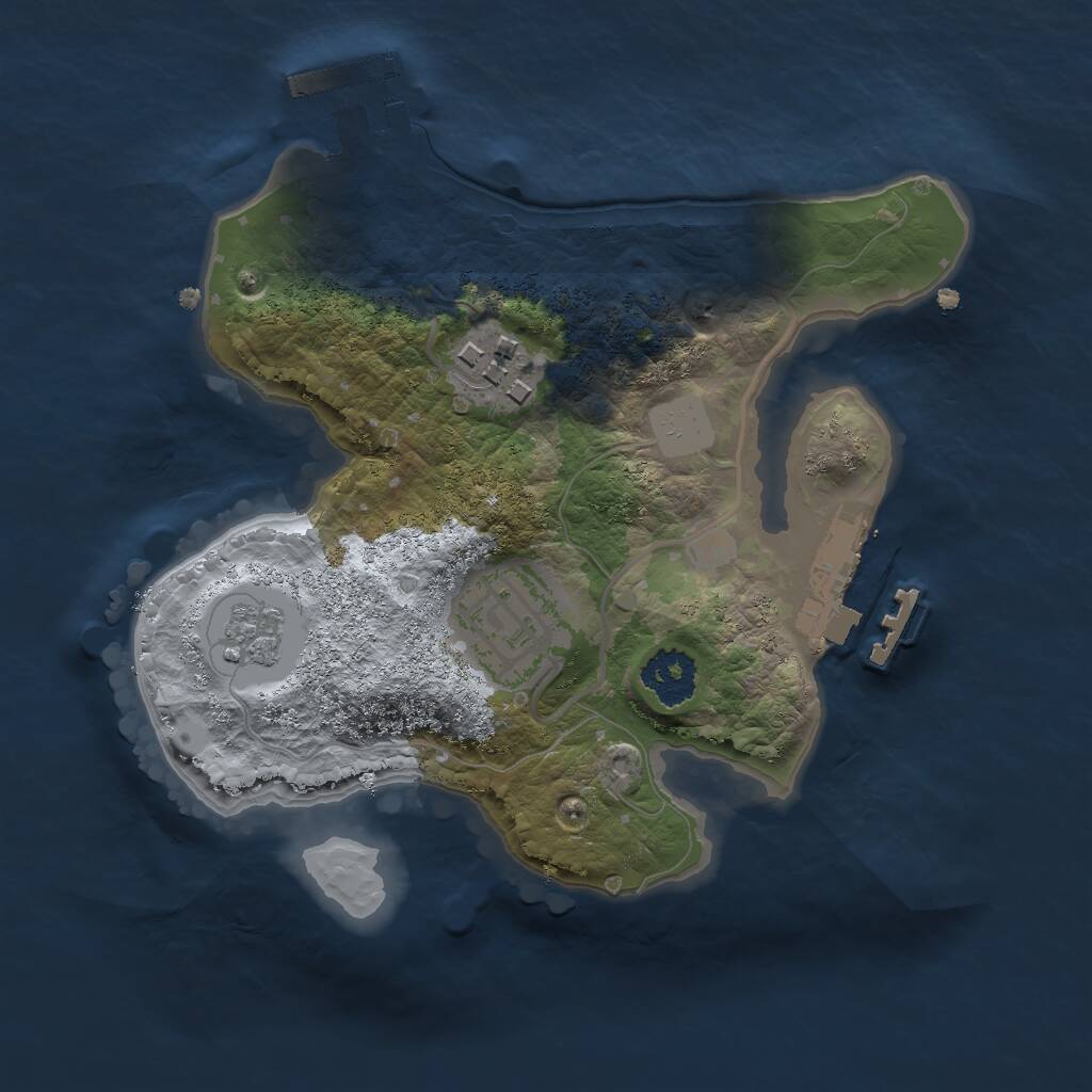 Rust Map: Procedural Map, Size: 2000, Seed: 539214998, 6 Monuments