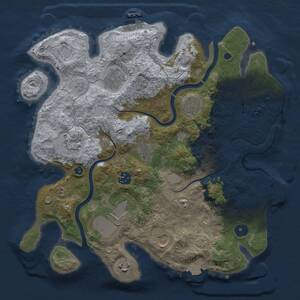 Thumbnail Rust Map: Procedural Map, Size: 3500, Seed: 710871317, 15 Monuments