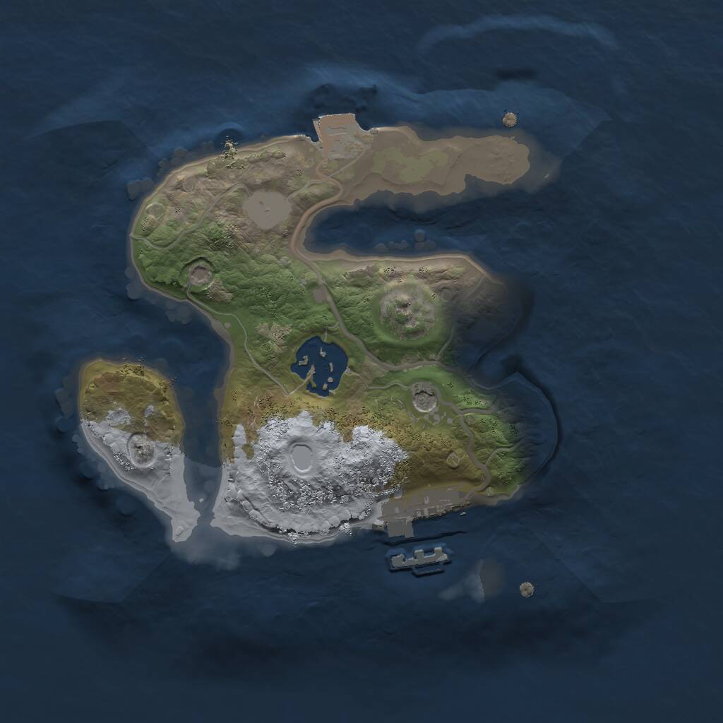 Rust Map: Procedural Map, Size: 2000, Seed: 549752325, 4 Monuments