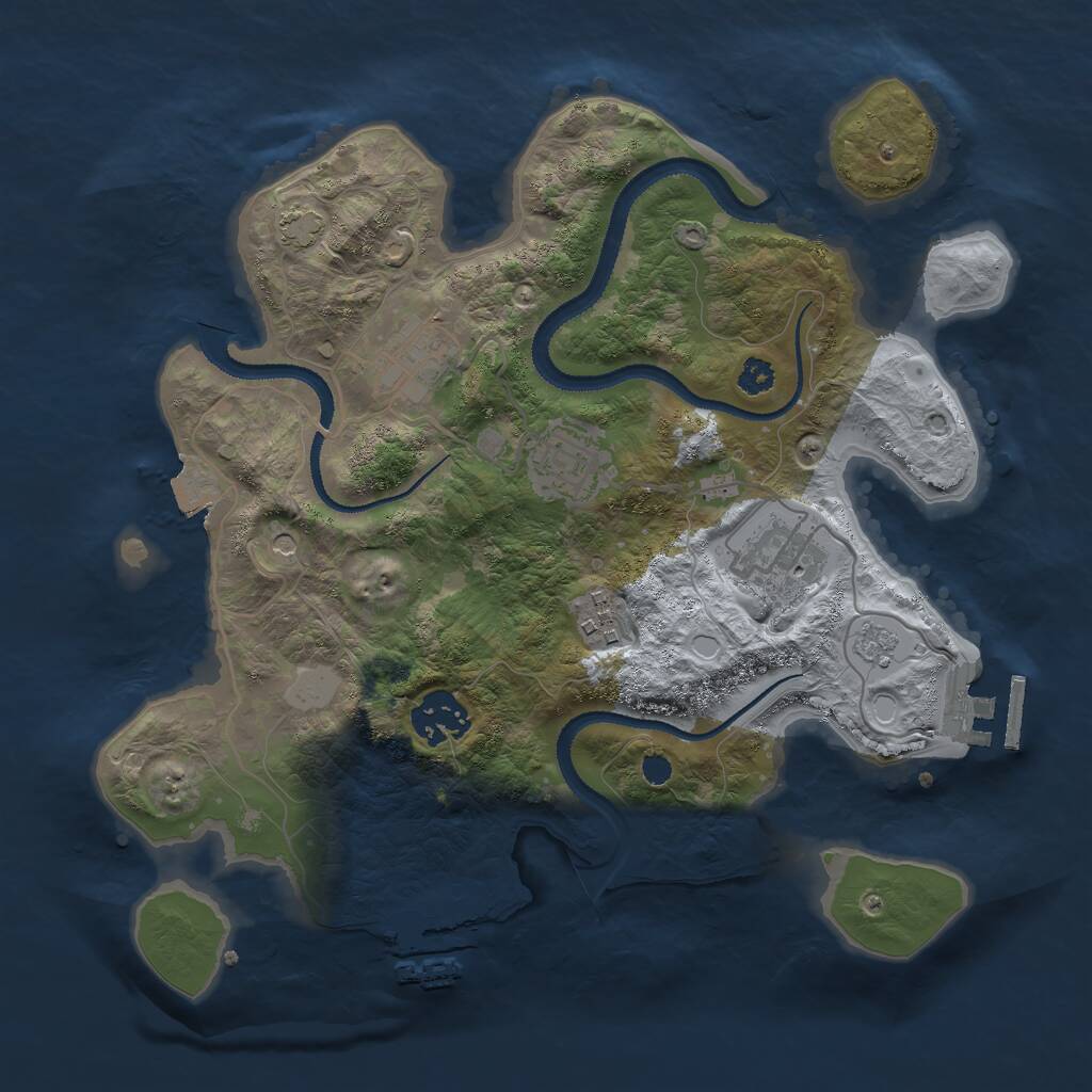 Rust Map: Procedural Map, Size: 3000, Seed: 61495, 11 Monuments