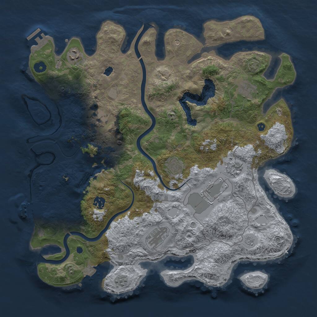 Rust Map: Procedural Map, Size: 4000, Seed: 1282797771, 15 Monuments