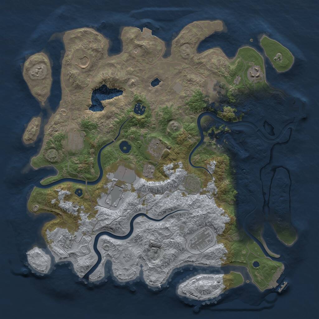 Rust Map: Procedural Map, Size: 4050, Seed: 807261355, 17 Monuments