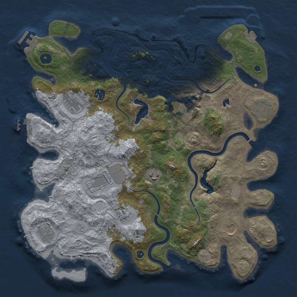 Rust Map: Procedural Map, Size: 4000, Seed: 1561564156, 16 Monuments