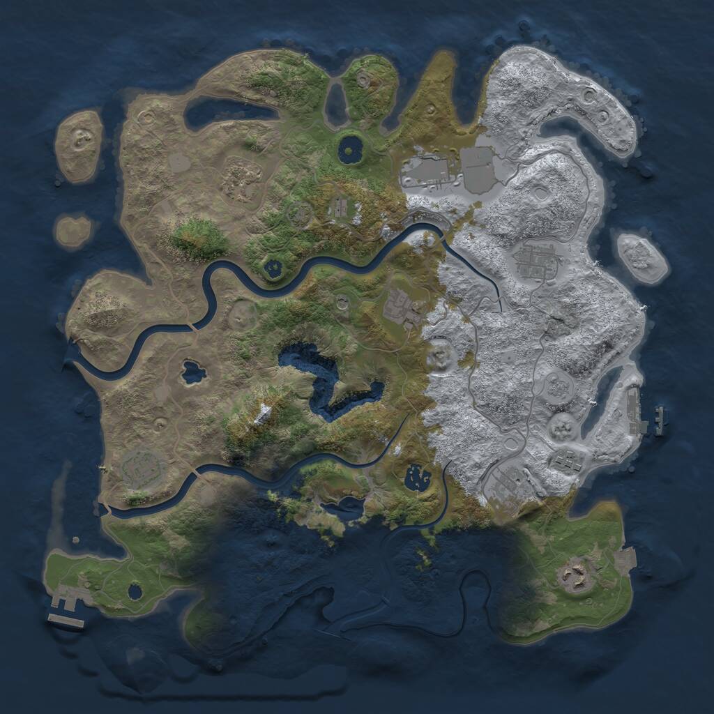 Rust Map: Procedural Map, Size: 4000, Seed: 18084203, 15 Monuments