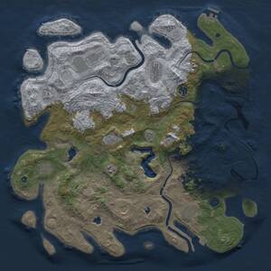 Thumbnail Rust Map: Procedural Map, Size: 4500, Seed: 74727516, 16 Monuments