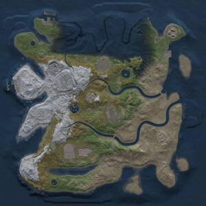Thumbnail Rust Map: Procedural Map, Size: 3500, Seed: 53194680, 13 Monuments