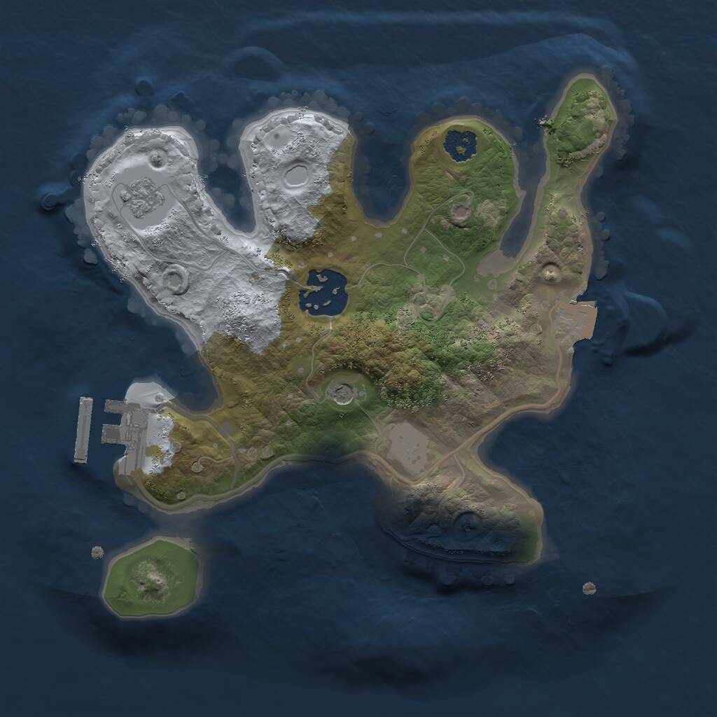 Rust Map: Procedural Map, Size: 2200, Seed: 1683951717, 5 Monuments