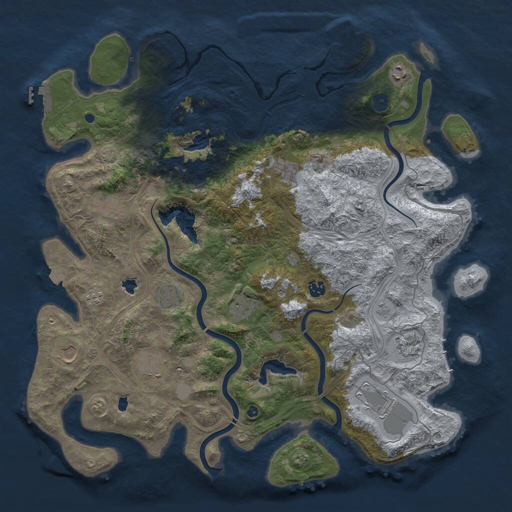 Rust Map: Procedural Map, Size: 4500, Seed: 719322121, 17 Monuments