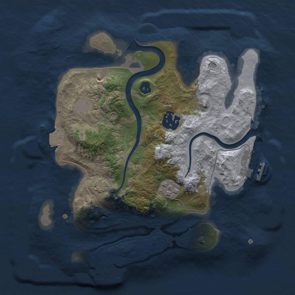 Rust Map: Procedural Map, Size: 2500, Seed: 251, 6 Monuments