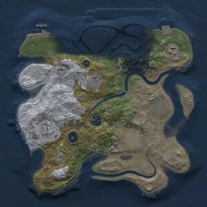 Thumbnail Rust Map: Procedural Map, Size: 3000, Seed: 1409108185, 12 Monuments
