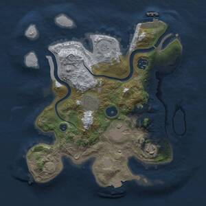 Thumbnail Rust Map: Procedural Map, Size: 2800, Seed: 1666108279, 9 Monuments