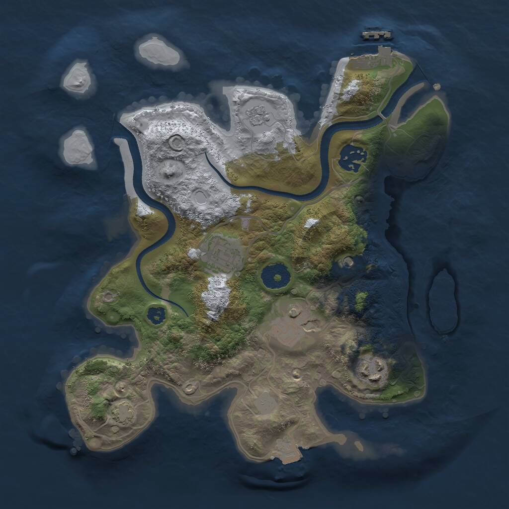 Rust Map: Procedural Map, Size: 2800, Seed: 1666108279, 9 Monuments