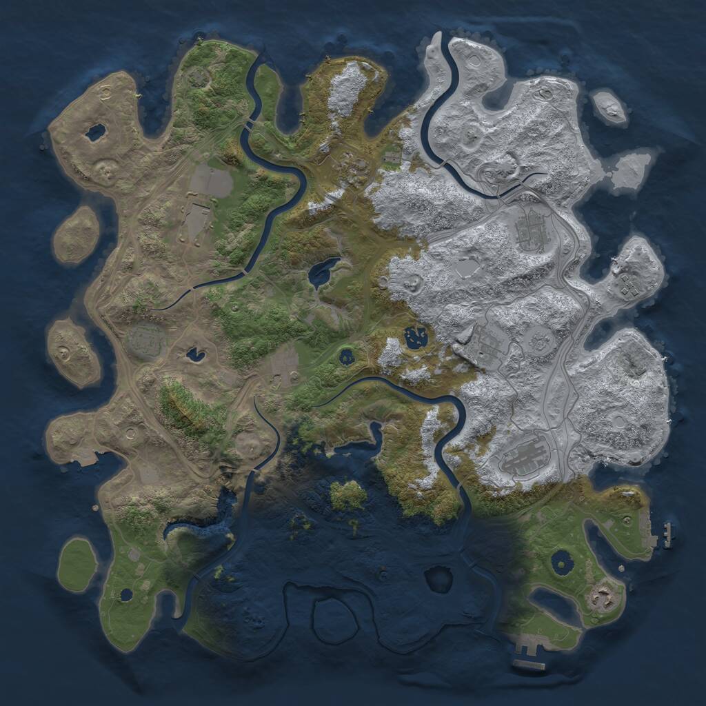 Rust Map: Procedural Map, Size: 4500, Seed: 1617836724, 16 Monuments