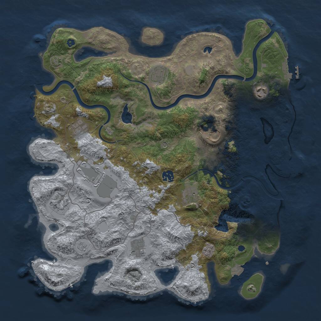 Rust Map: Procedural Map, Size: 4000, Seed: 659099471, 16 Monuments