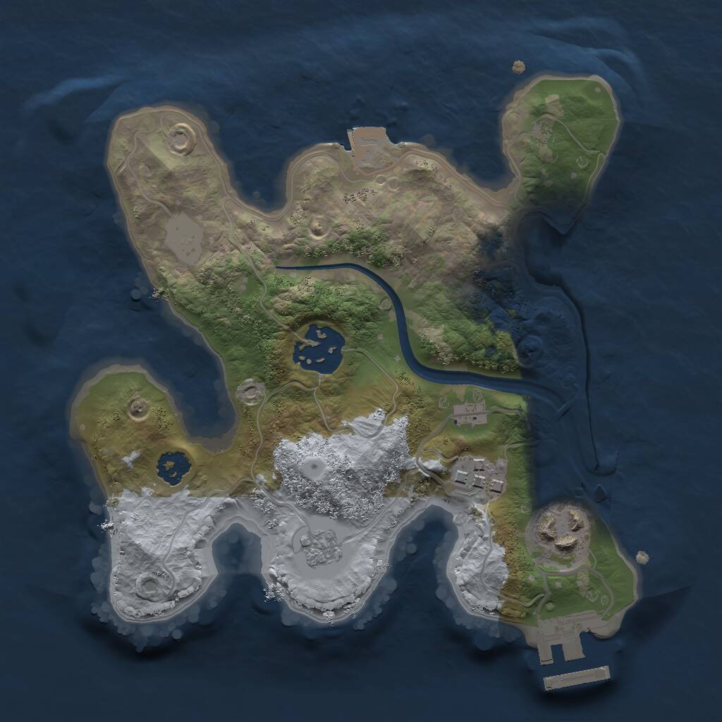 Rust Map: Procedural Map, Size: 2200, Seed: 712009615, 6 Monuments