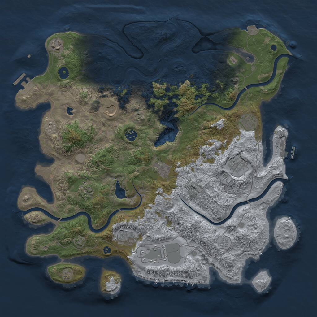 Rust Map: Procedural Map, Size: 4200, Seed: 46112, 16 Monuments