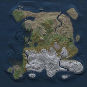Thumbnail Rust Map: Procedural Map, Size: 3500, Seed: 173822091, 14 Monuments