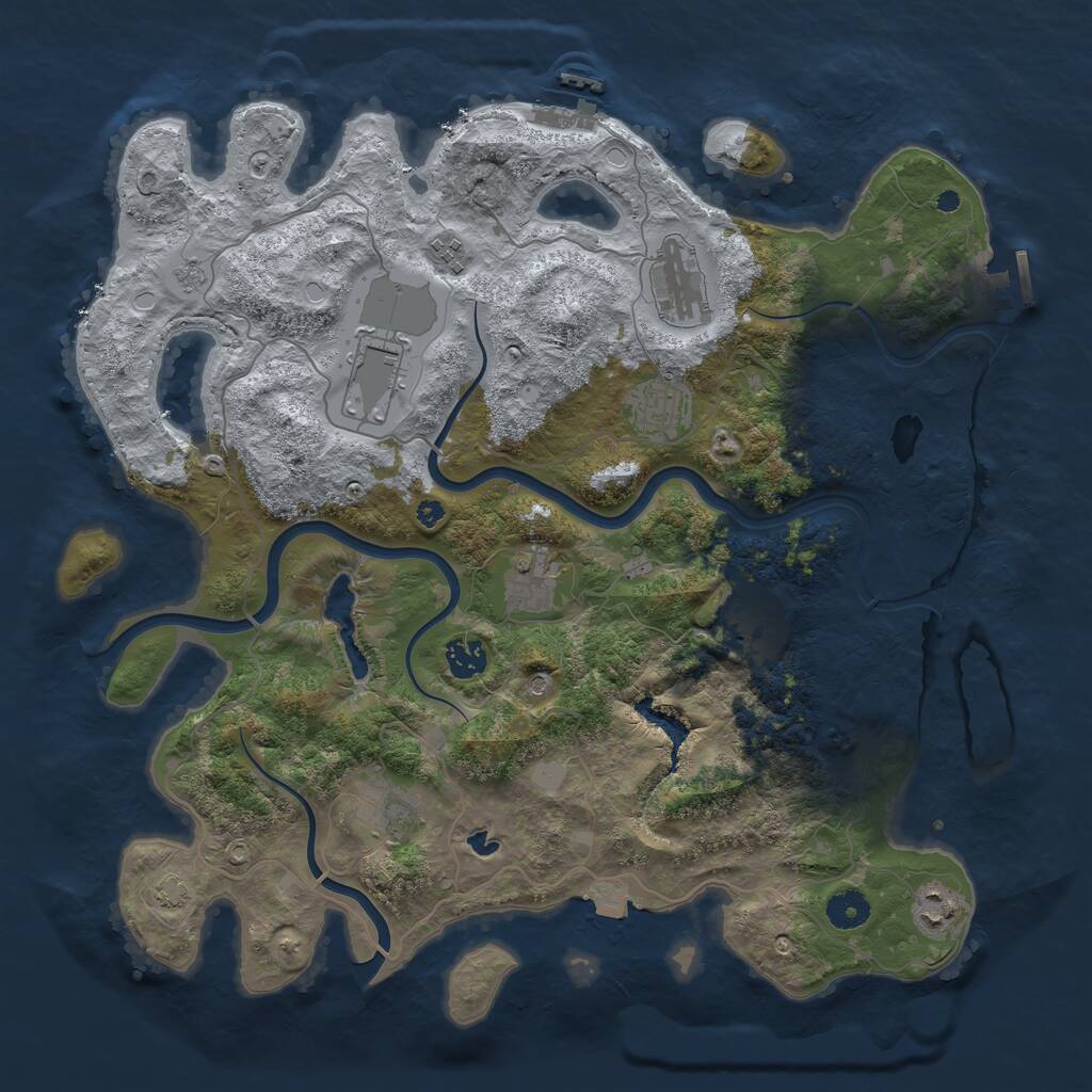 Rust Map: Procedural Map, Size: 4000, Seed: 18070, 15 Monuments
