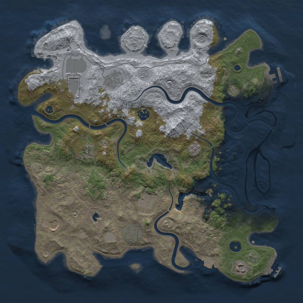 Rust Map: Procedural Map, Size: 4000, Seed: 2136338256, 15 Monuments