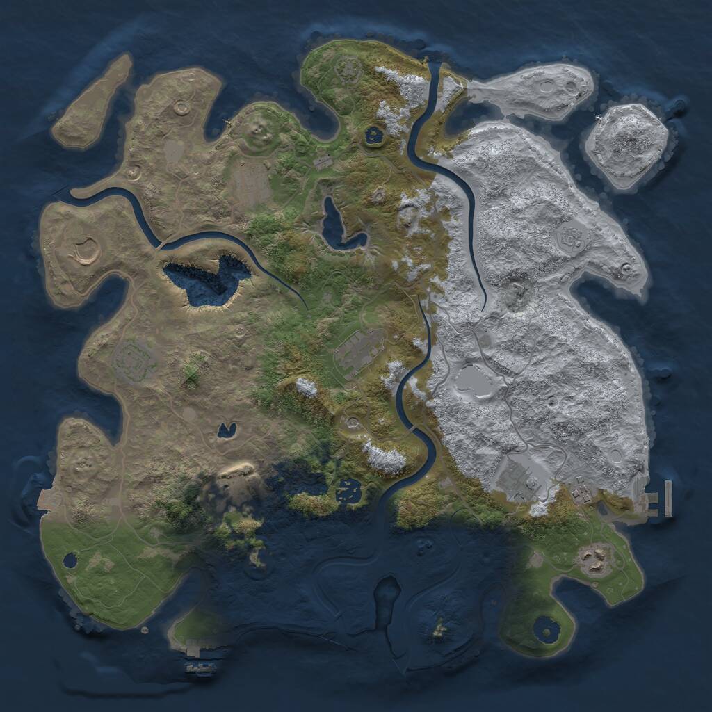 Rust Map: Procedural Map, Size: 4000, Seed: 10000000, 15 Monuments