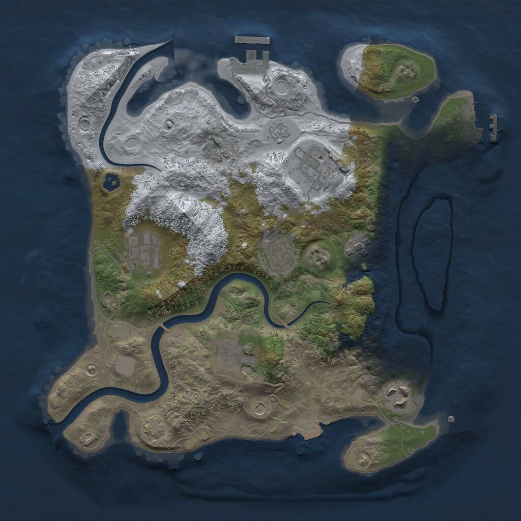 Rust Map: Procedural Map, Size: 3000, Seed: 381819150, 12 Monuments