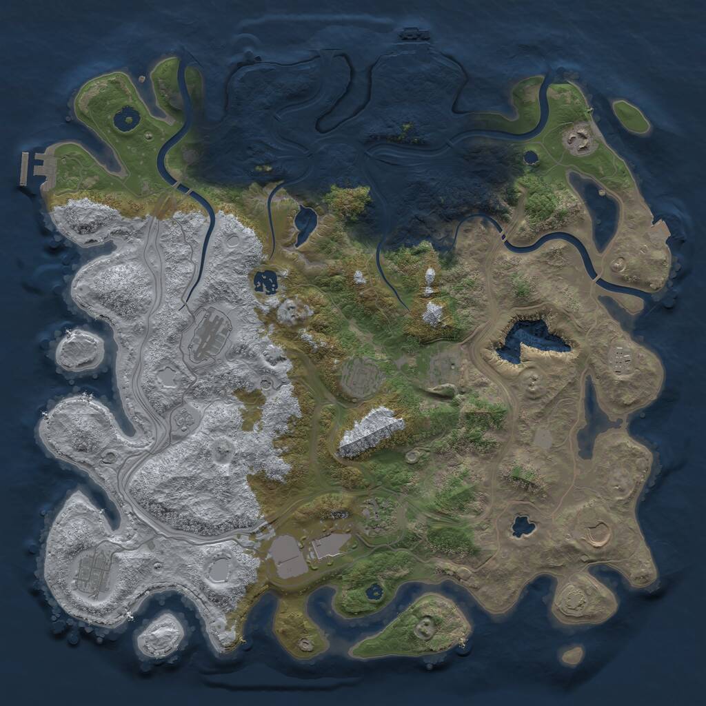 Rust Map: Procedural Map, Size: 4250, Seed: 357222189, 16 Monuments