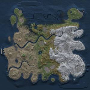 Thumbnail Rust Map: Procedural Map, Size: 3750, Seed: 173003984, 15 Monuments