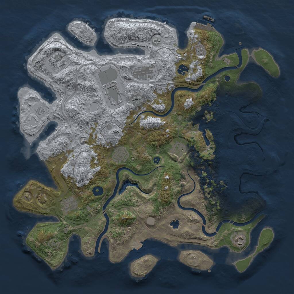 Rust Map: Procedural Map, Size: 4250, Seed: 435013735, 15 Monuments