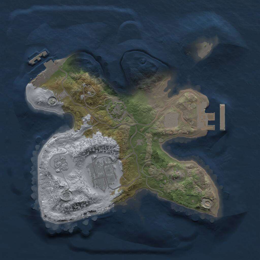 Rust Map: Procedural Map, Size: 2000, Seed: 941350384, 6 Monuments