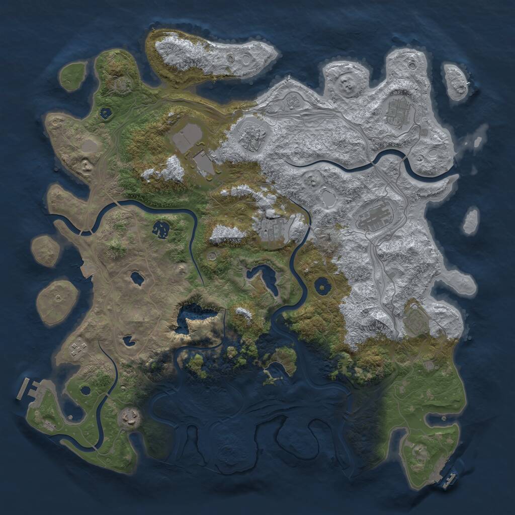 Rust Map: Procedural Map, Size: 4500, Seed: 1987427808, 15 Monuments