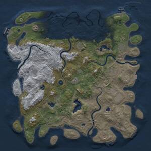 Thumbnail Rust Map: Procedural Map, Size: 4800, Seed: 2009527640, 16 Monuments