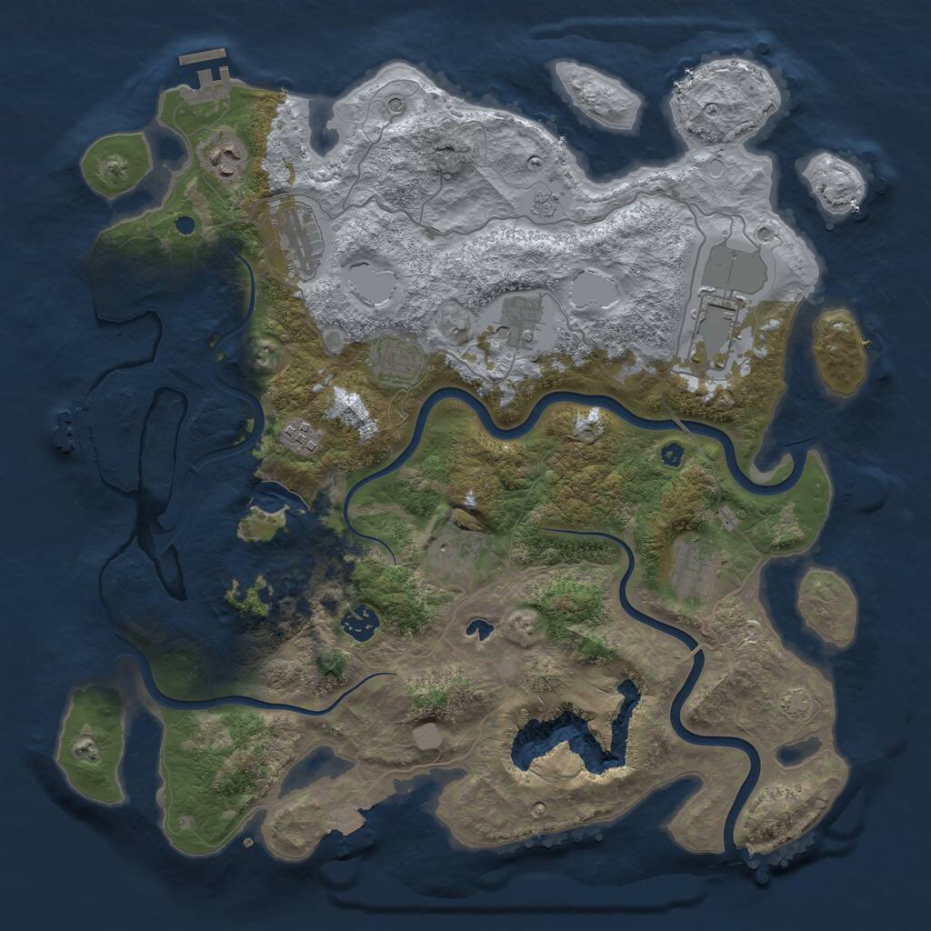 Rust Map: Procedural Map, Size: 4000, Seed: 256120707, 15 Monuments