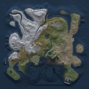 Thumbnail Rust Map: Procedural Map, Size: 3000, Seed: 134652694, 10 Monuments